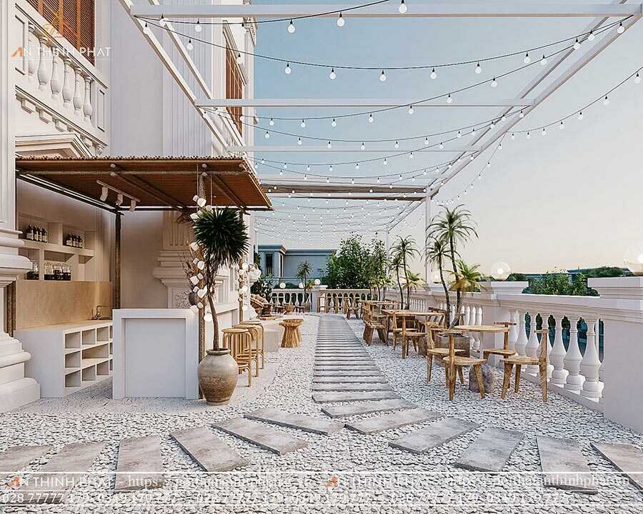 C'est Coffee - 420m² - Phong cách Địa Trung Hải