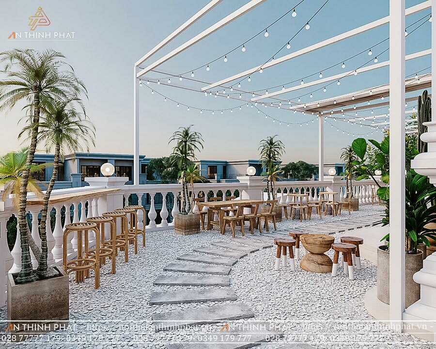 C'est Coffee - 420m² - Phong cách Địa Trung Hải