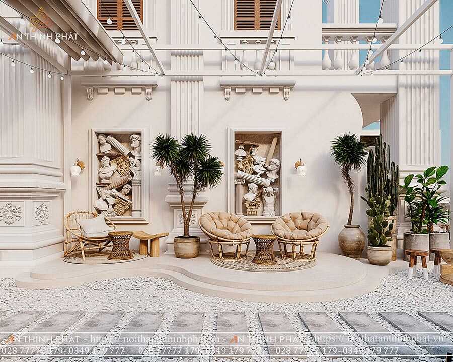 C'est Coffee - 420m² - Phong cách Địa Trung Hải