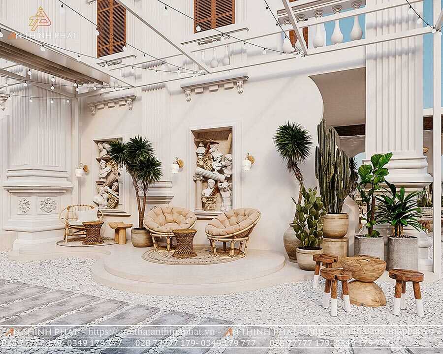C'est Coffee - 420m² - Phong cách Địa Trung Hải