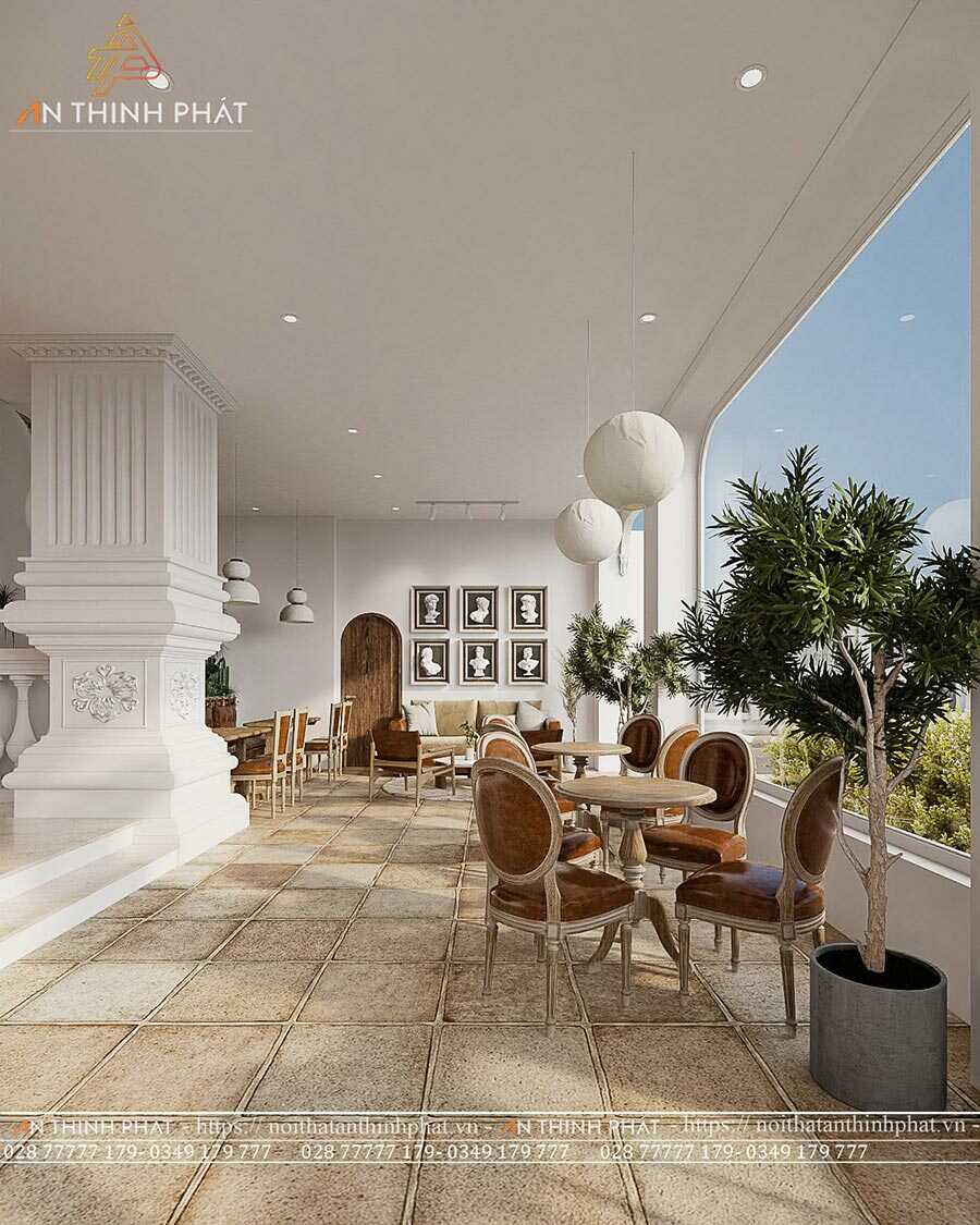 C'est Coffee - 420m² - Phong cách Địa Trung Hải