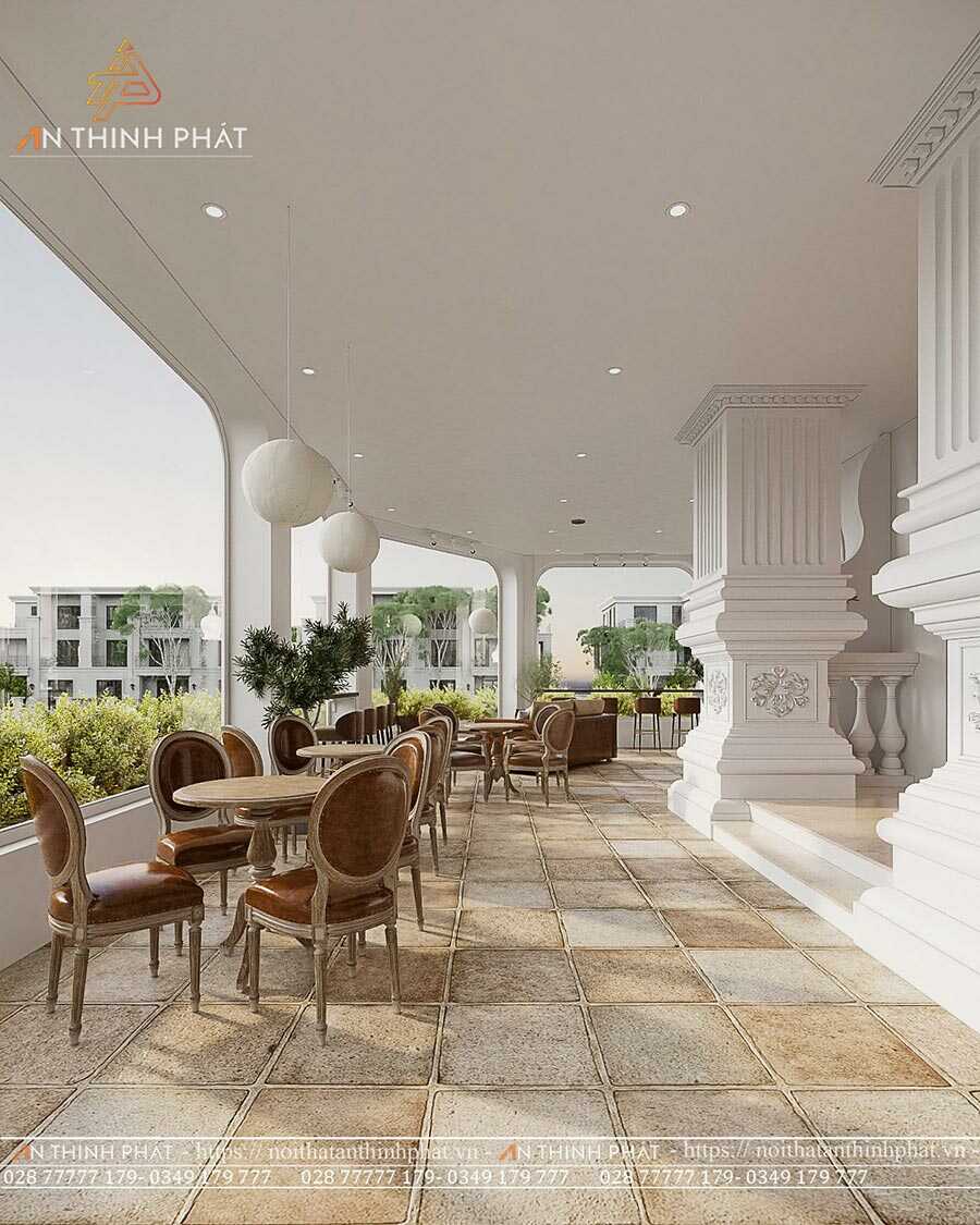C'est Coffee - 420m² - Phong cách Địa Trung Hải