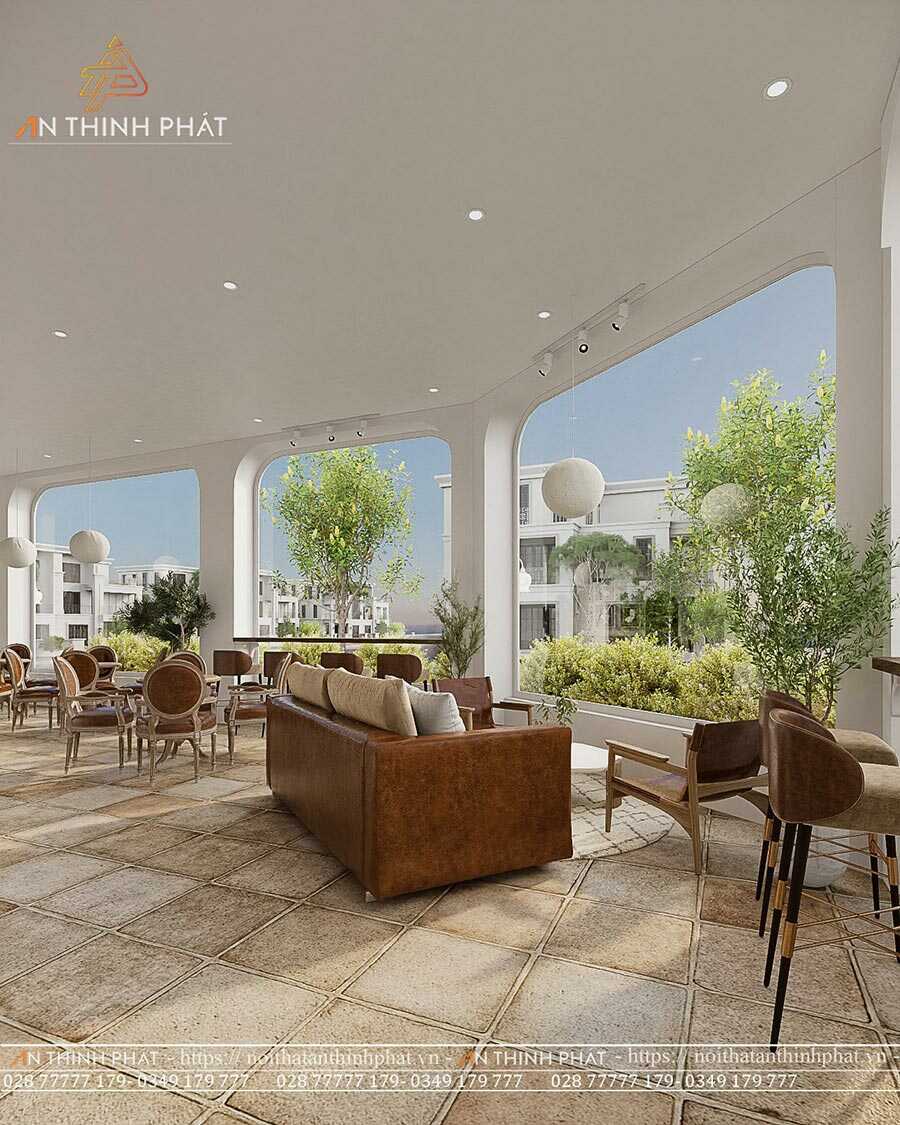 C'est Coffee - 420m² - Phong cách Địa Trung Hải