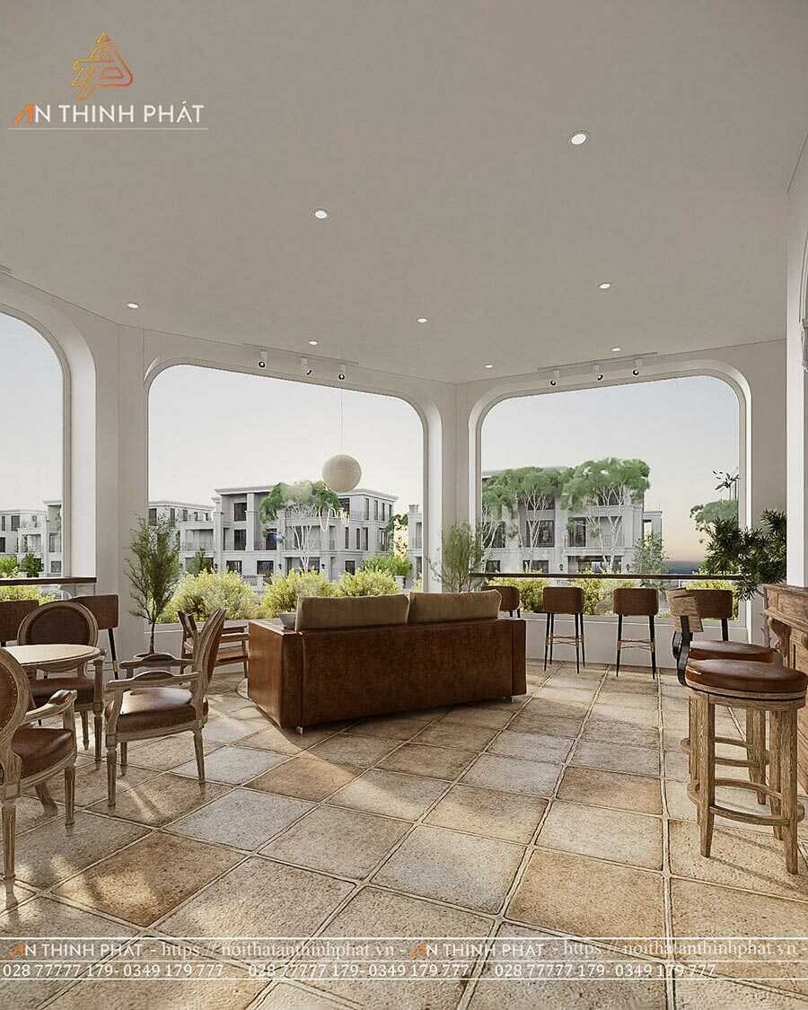 C'est Coffee - 420m² - Phong cách Địa Trung Hải