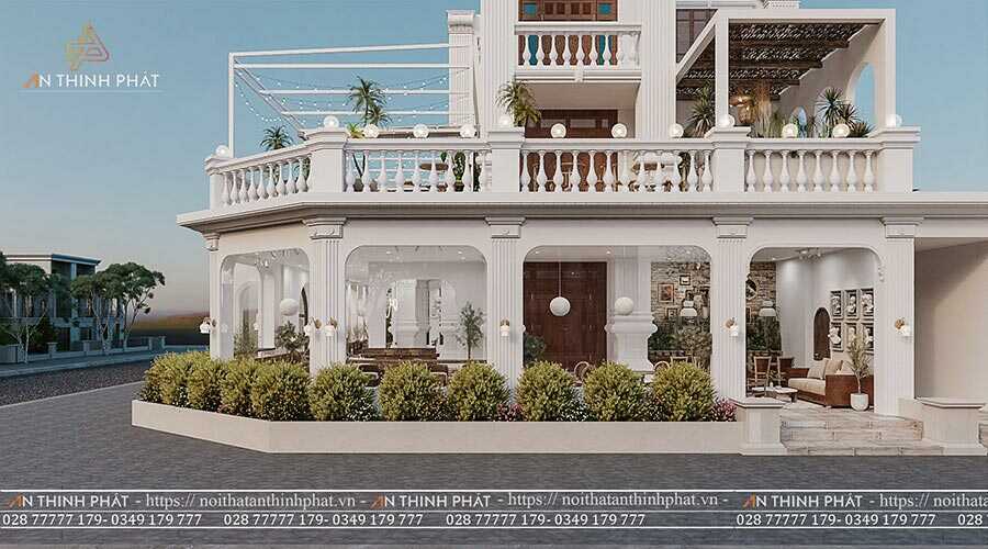 C'est Coffee - 420m² - Phong cách Địa Trung Hải