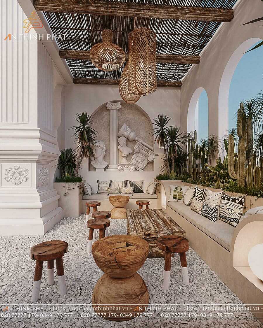 C'est Coffee - 420m² - Phong cách Địa Trung Hải