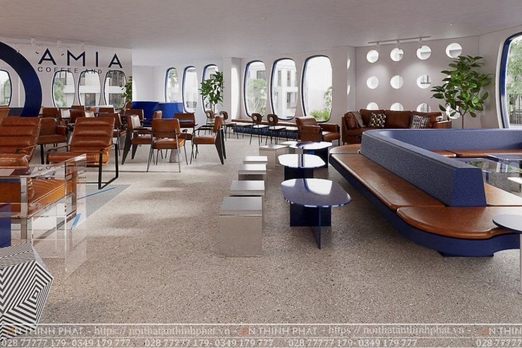 Damia Coffee - 210m² - Phong cách Modern & Minimalism 3 Khu vực ngồi của quán Damia Coffee