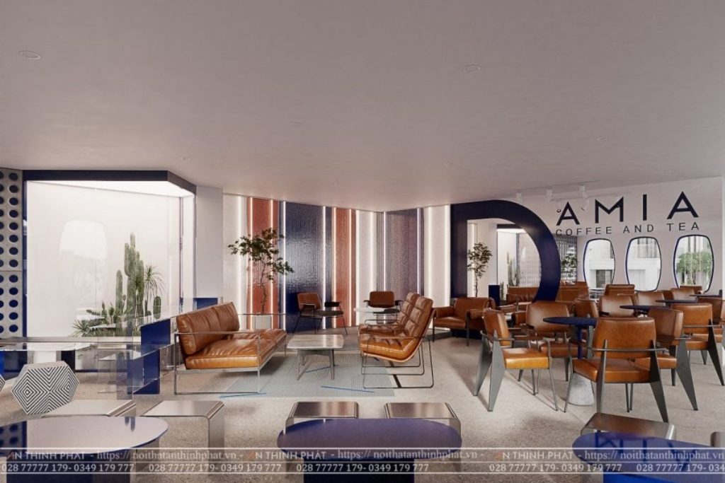 Damia Coffee - 210m² - Phong cách Modern & Minimalism 5 Khu vực ghế ngồi của quán Damia Coffee