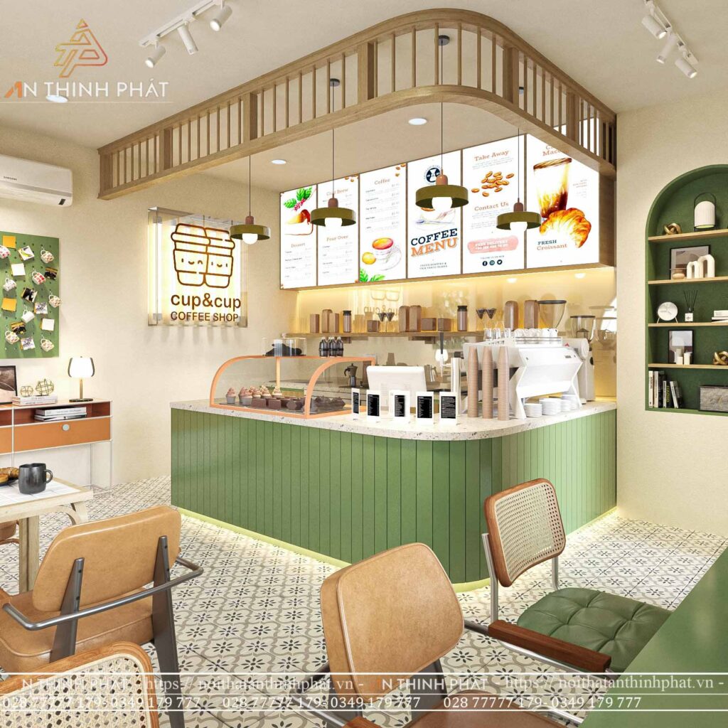 EM.MER COFFEE - MILK TEA 150m (1 trệt 1 lầu) 1 Quầy pha chế