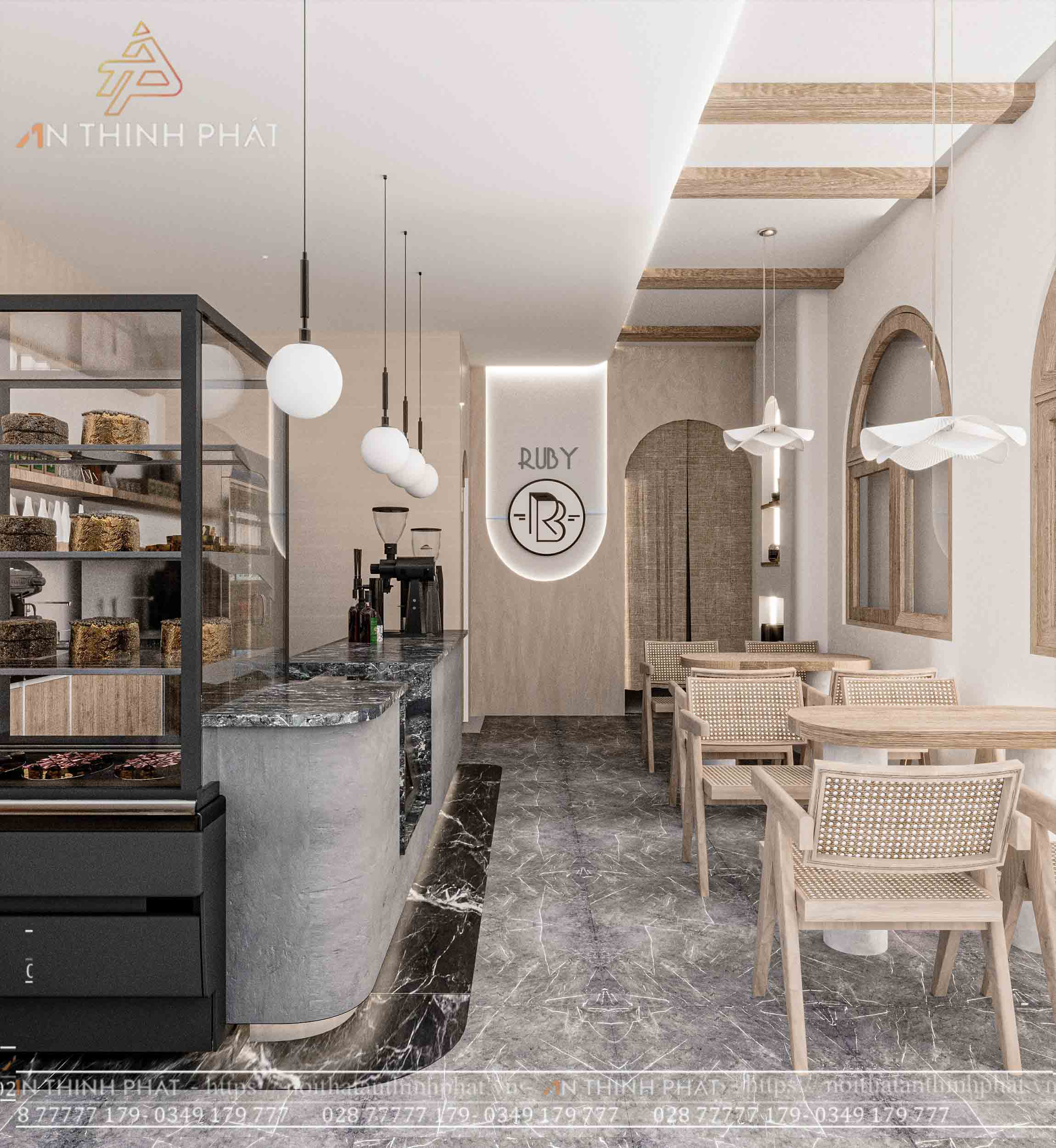 RUBY Bakery & Milk Tea - Long An (Diện tích 150 m2) 2 Ruby Bakery & Milk Tea - Khu vực quầy pha chế