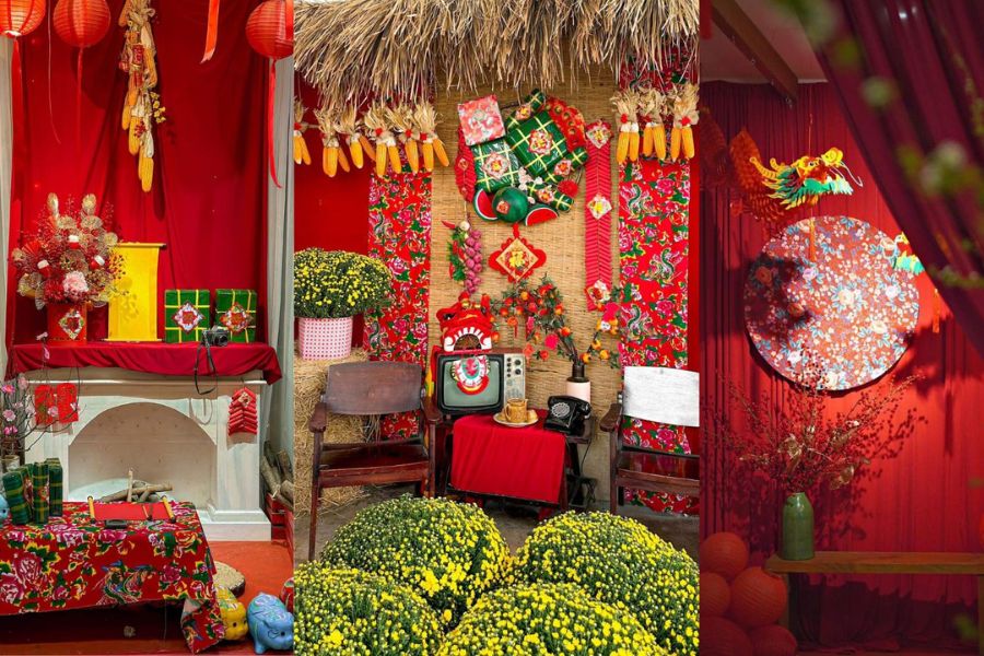 20+ Mẫu Trang Trí Tết Quán Cafe 2026 – Đẹp, Sáng Tạo, Dễ Thi Công 13 Trang trí Tết quán cafe