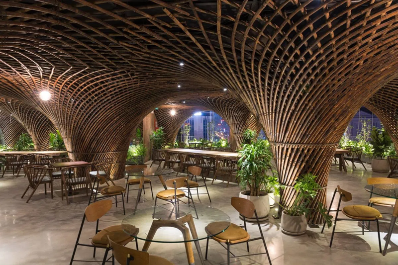 17 Mẫu thiết kế, trang trí quán cafe làm bằng tre sáng tạo và ấn tượng 3 thiết kế quán cafe bằng tre