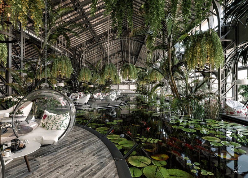 7 Cách trang trí cây xanh đẹp, làm mát cho quán cafe đẹp và thu hút tài lộc, may mắn 18 trang trí cây xanh cho quán cafe