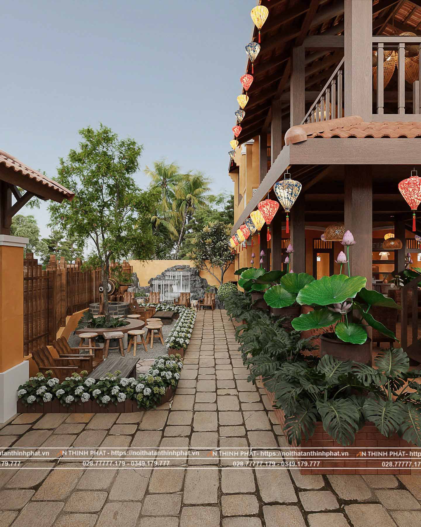 View sần vườn có thể quan sát được tổng thể quán, sẽ có rất nhiều khách yêu thích vị trí ngồi này