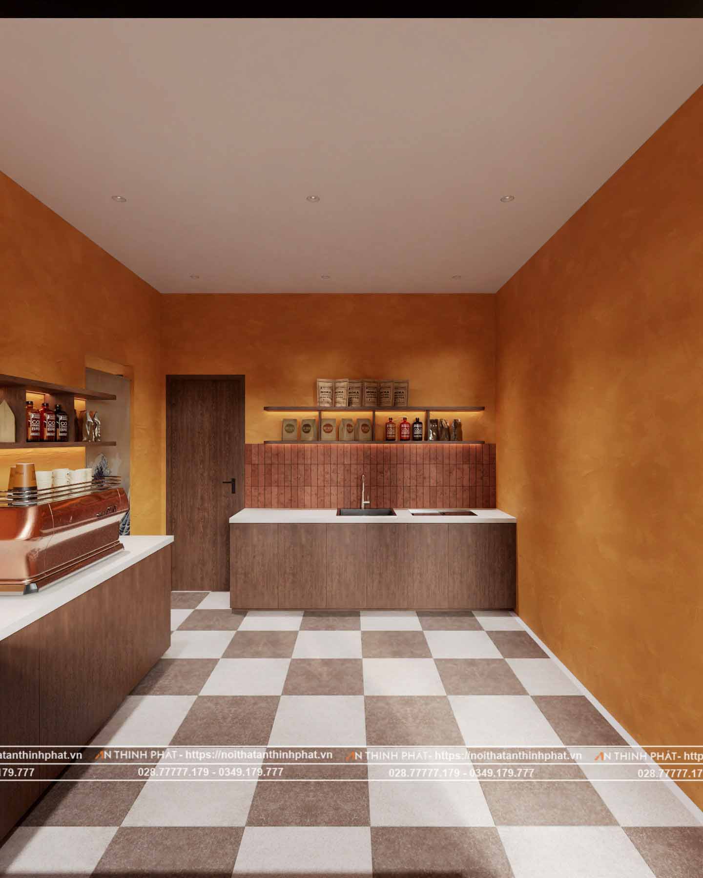 Không gian bên trong quầy pha chế