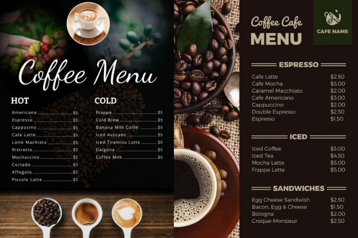 30+ Mẫu Thiết Kế Menu Quán Cafe Đẹp Và Các Trang Web Thiết Kế Miễn Phí 19 Mẫu thiết kế menu quán cafe
