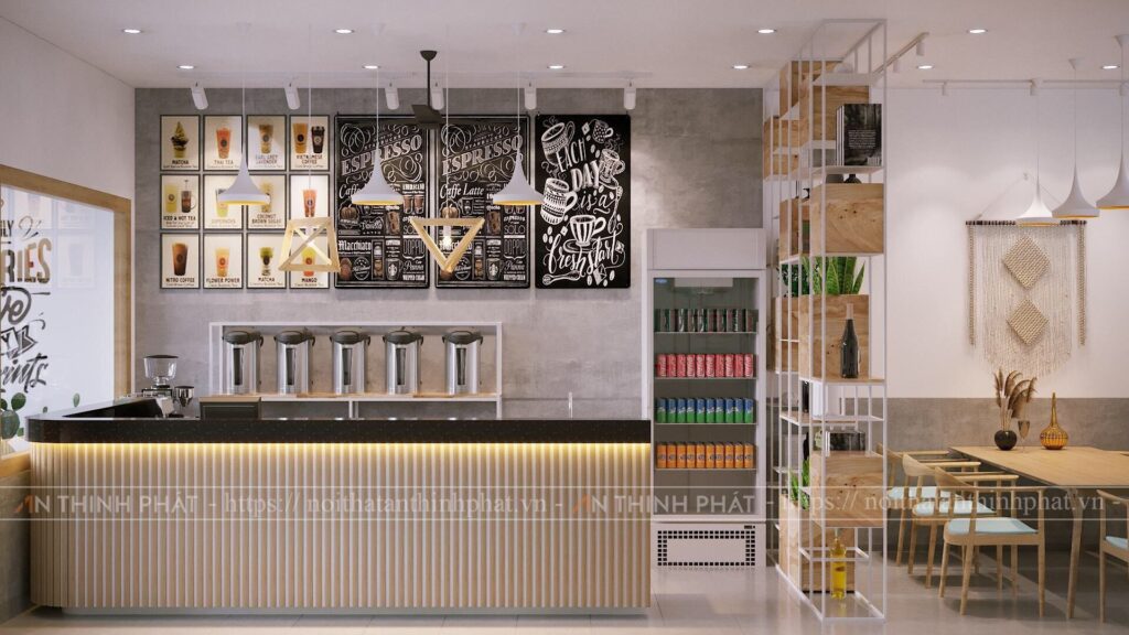 Thiết kế quầy theo phong cách hiện đại,đơn giản 