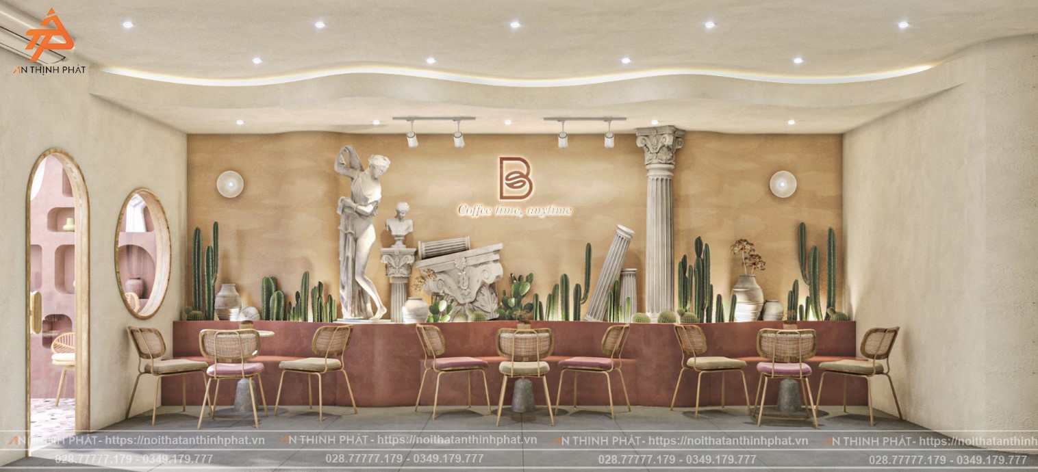 Em Xinh Coffee - 148 m² - Phong Cách Địa Trung Hải 14 Em Xinh Coffe thiết kế bởi Kiến trúc Nội thất An Thịnh Phát