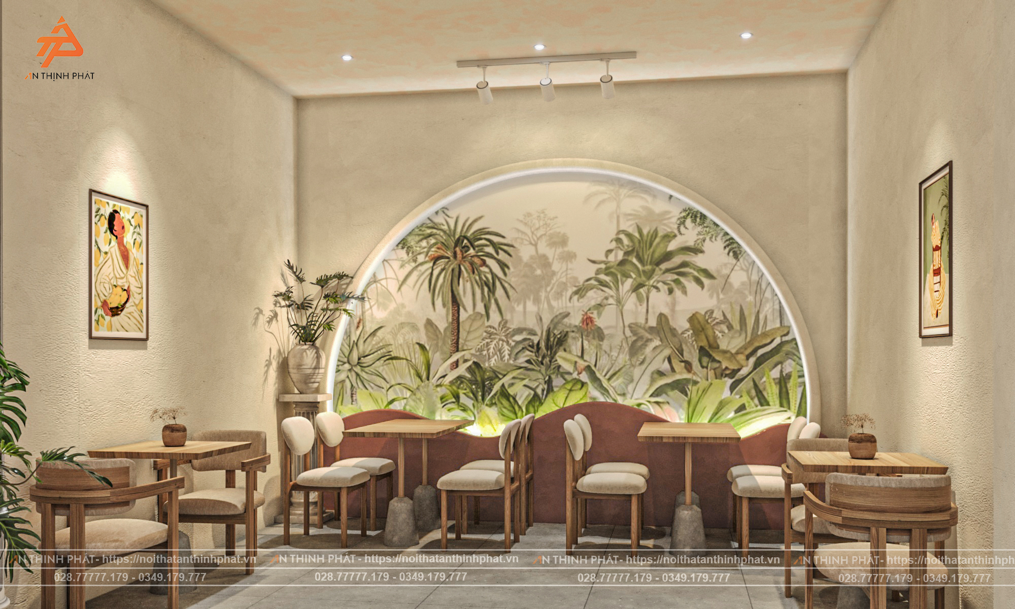 Em Xinh Coffee - 148 m² - Phong Cách Địa Trung Hải 18 Em Xinh Coffe thiết kế bởi Kiến trúc Nội thất An Thịnh Phát