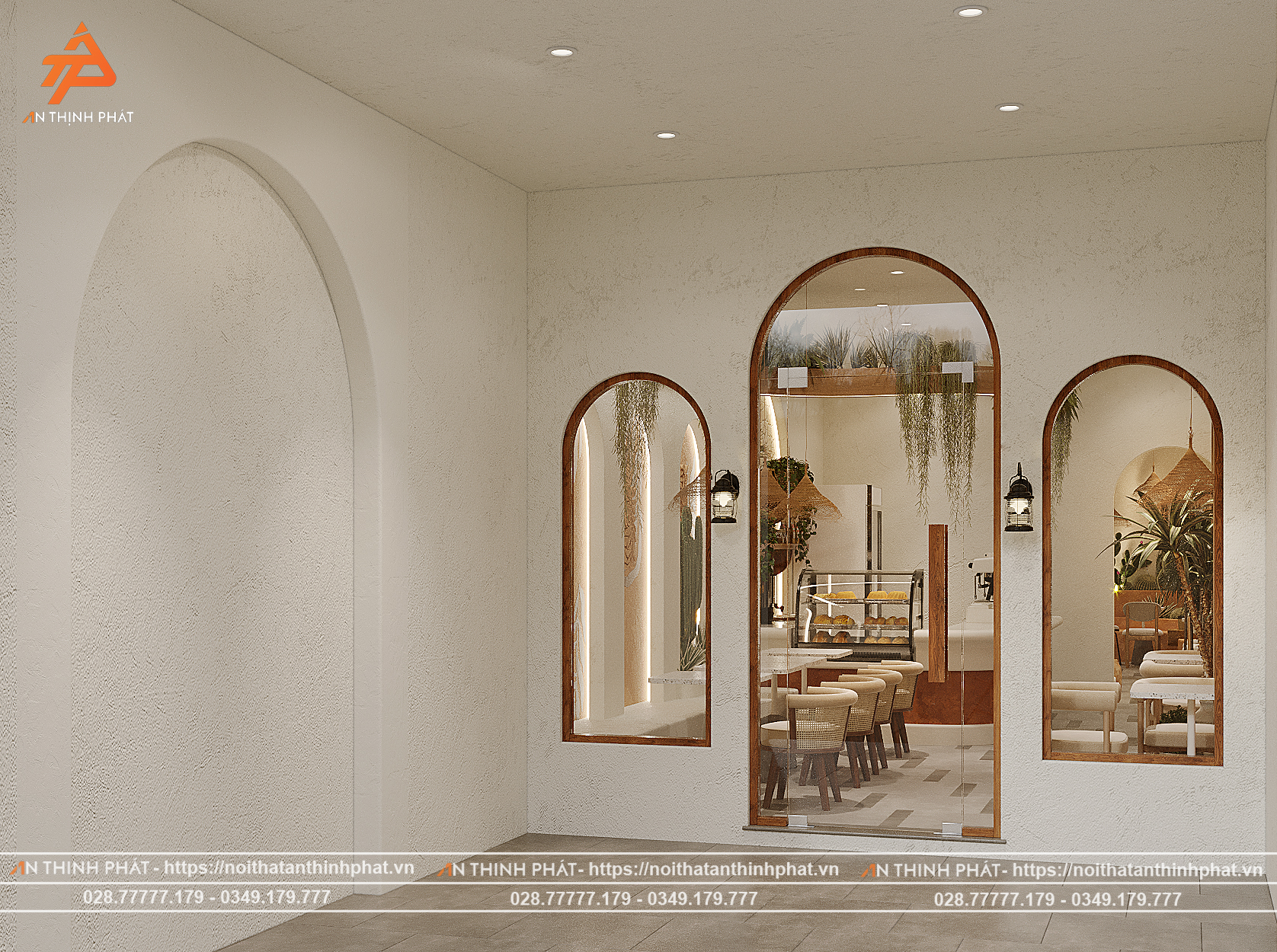 Em Xinh Coffee - 148 m² - Phong Cách Địa Trung Hải 9 Em Xinh Coffe thiết kế bởi Kiến trúc Nội thất An Thịnh Phát