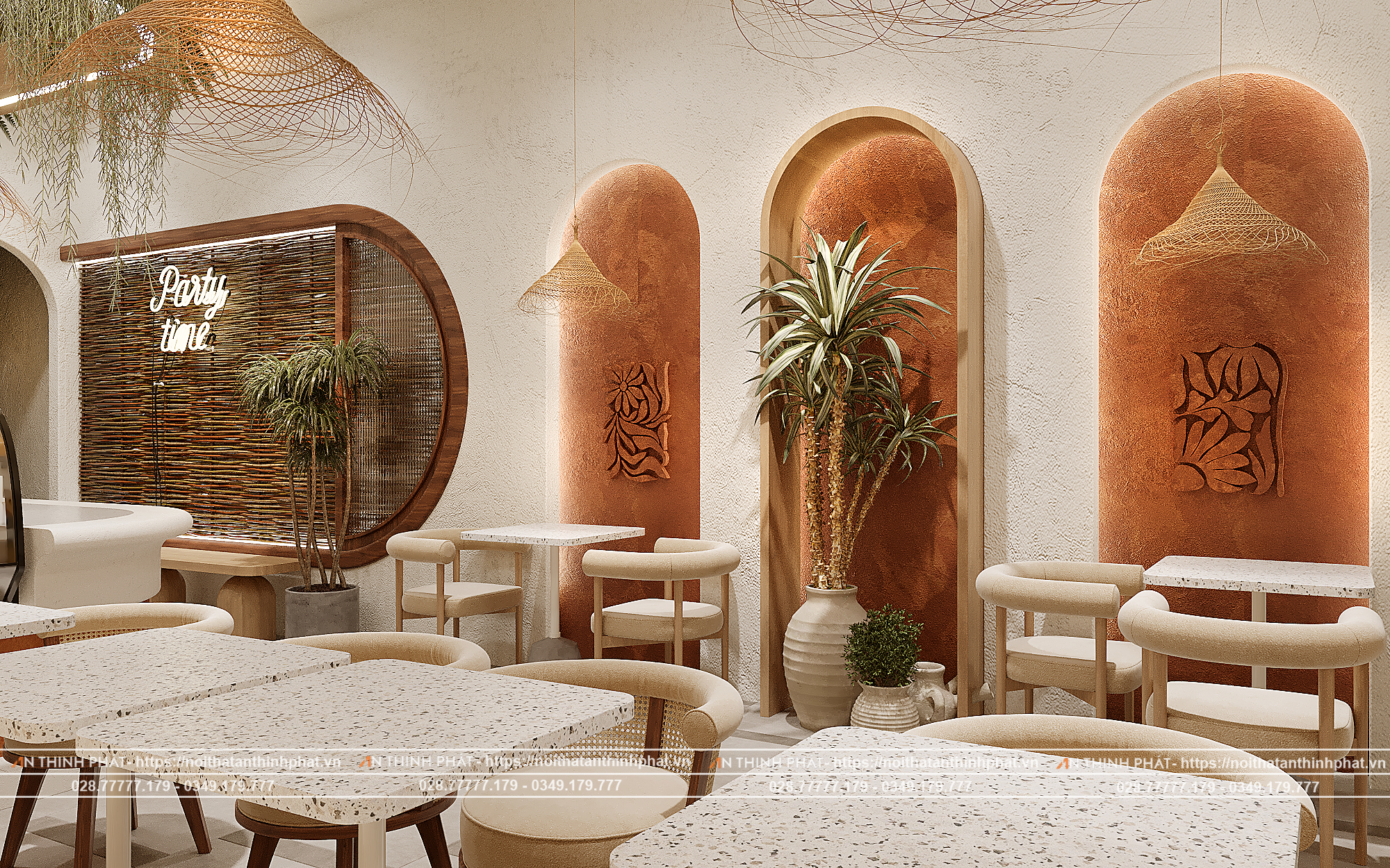 Em Xinh Coffee - 148 m² - Phong Cách Địa Trung Hải 5 Em Xinh Coffe thiết kế bởi Kiến trúc Nội thất An Thịnh Phát