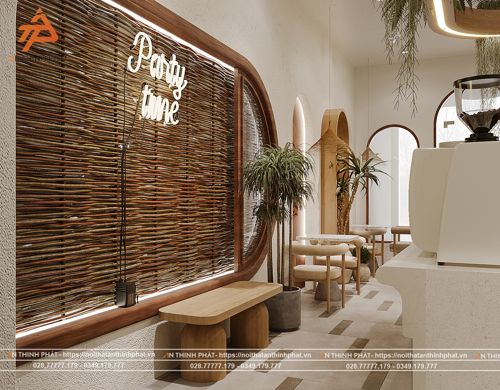 Em Xinh Coffee - 148 m² - Phong Cách Địa Trung Hải 6 Em Xinh Coffe thiết kế bởi Kiến trúc Nội thất An Thịnh Phát