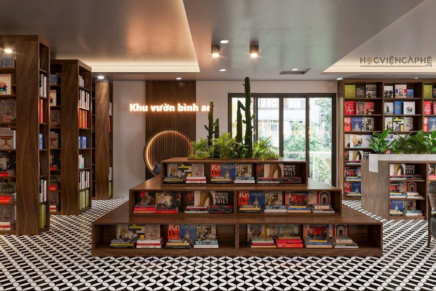 Thiết kế quán cafe sách 