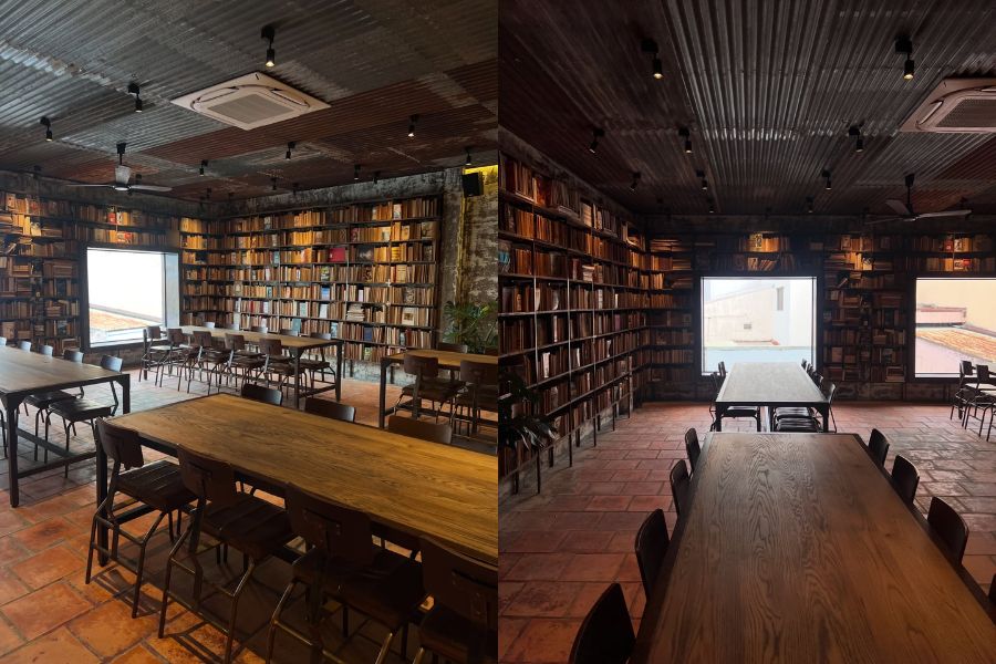 Thiết kế quán cafe sách 
