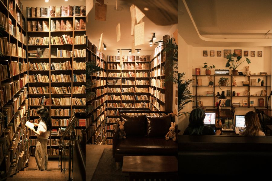 Thiết kế quán cafe sách 