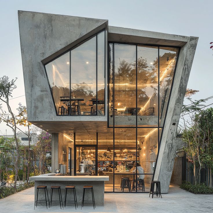 10+ Mẫu thiết kế quán cafe bằng kính đẹp và ấn tượng 3 thiết kế quán cafe kính