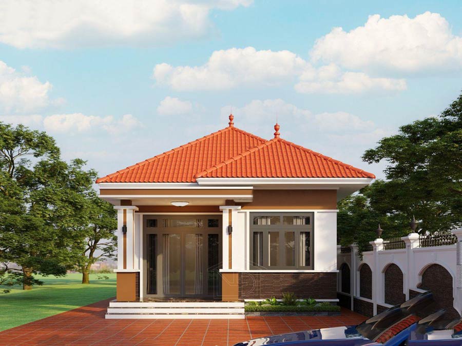 Kiểu nhà cấp 4 mái ngói mang đậm phong cách nông thôn truyền thống