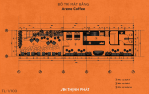 bản vẽ mặt bằng thiết kế quán cafe nhỏ