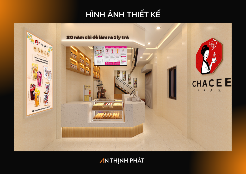 Hình ảnh thiết kế quầy order chacee tại chi nhánh Hồ Chí Minh