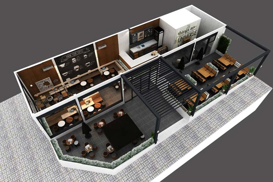 Bản Vẽ Thiết Kế Quán Cà Phê - Nền Tảng Quan Trọng Để Thi Công Hiệu Quả Và Tiết Kiệm Chi Phí 3 Bản vẽ nội thất