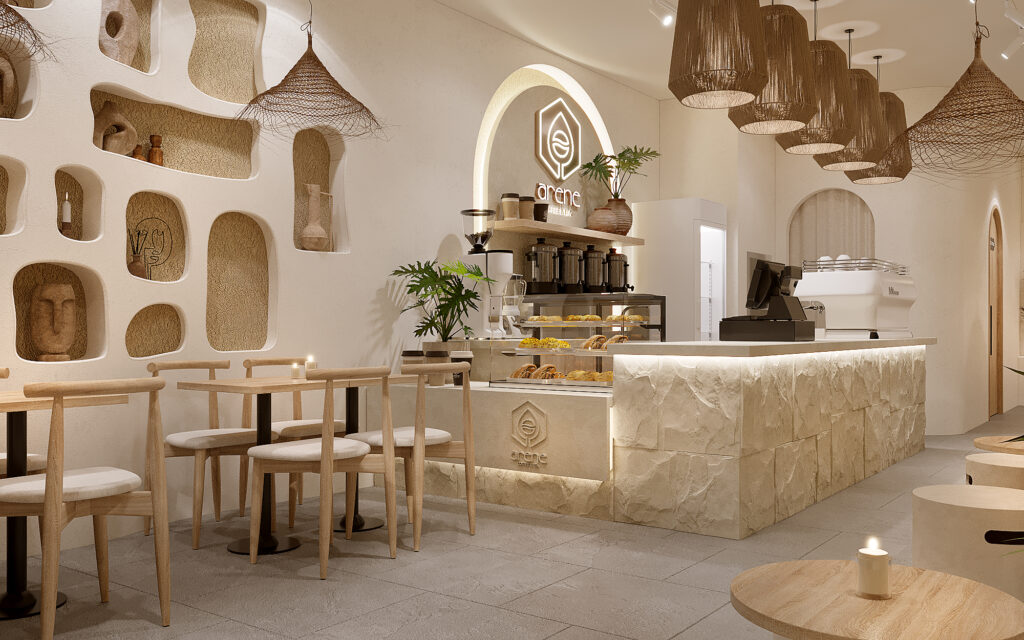 Arene Coffee & Tea - 150 m² - Phong Cách Địa Trung Hải & Hiện Đại 6 Arene Coffee & Tea