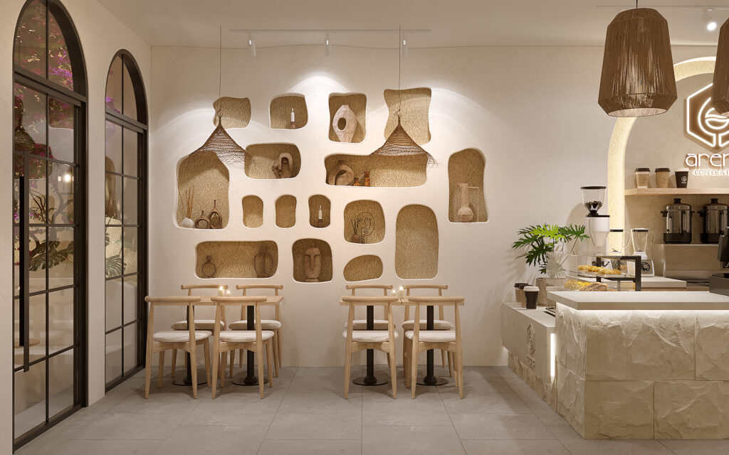 Arene Coffee & Tea - 150 m² - Phong Cách Địa Trung Hải & Hiện Đại 5 Arene Coffee & Tea