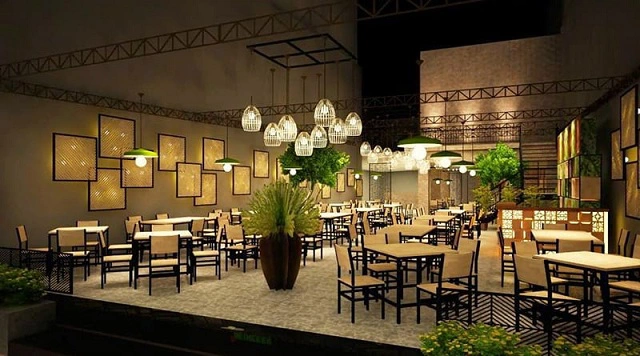 thiết kế ánh sáng quán cà phê