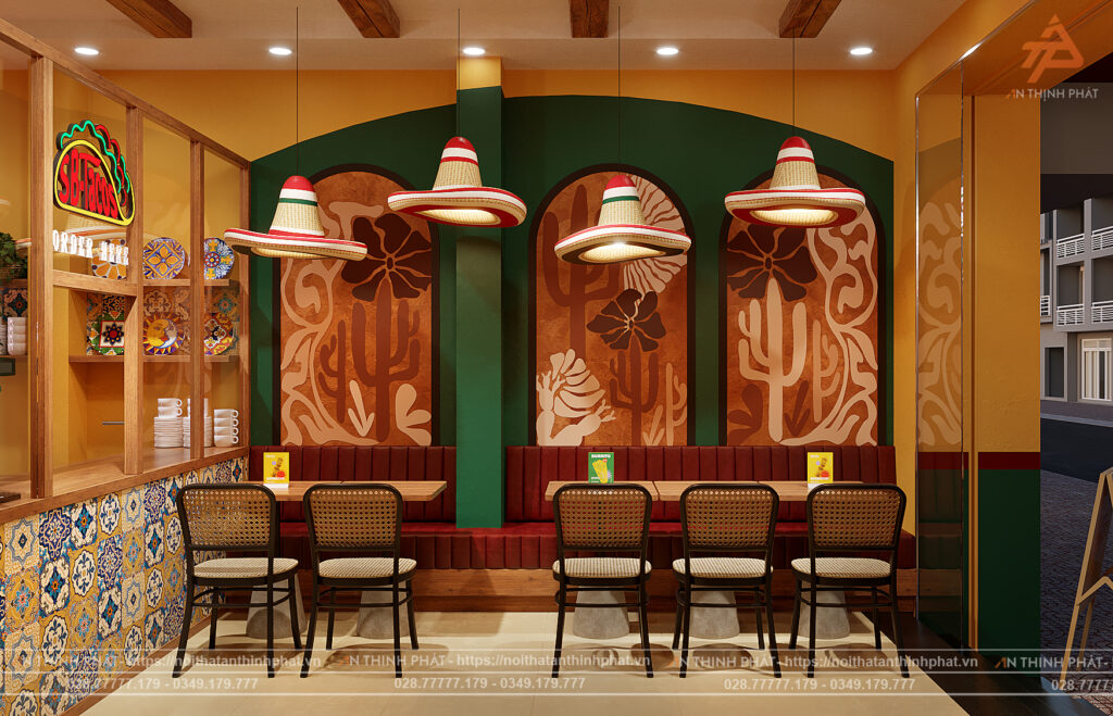 Thiết kế quán ăn SB Tacos với điểm nhấn Pop Art hiện đại