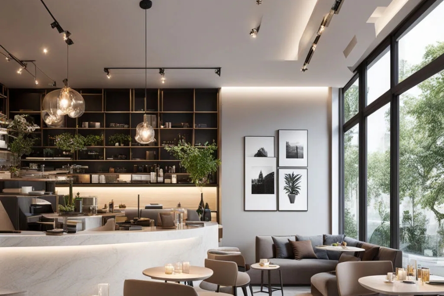 10+ Kinh Nghiệm Chọn Đèn Trang Trí Cho Quán Cafe Hiện Đại Đẹp và Tiết Kiệm 1 Chọn đèn trang trí cho quán cafe phong cach hiện đại