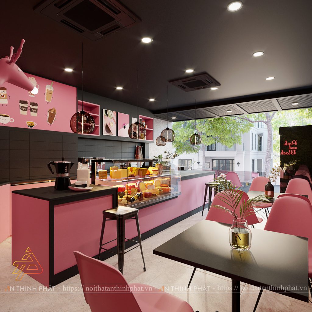 thi công quán trà sữa theo concept trẻ trung