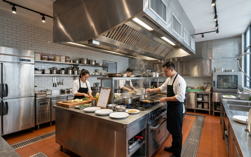 Top 5 Mẫu Thiết Kế Bếp Cho Nhà Hàng, Giải Mã Thiết Kế Từ Nguyên Lý Đến Setup F&B 9 Thiết kế bếp cho nhà hàng