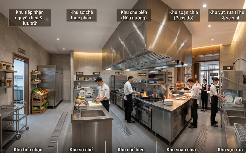 Top 5 Mẫu Thiết Kế Bếp Cho Nhà Hàng, Giải Mã Thiết Kế Từ Nguyên Lý Đến Setup F&B 5 Thiết kế bếp cho nhà hàng