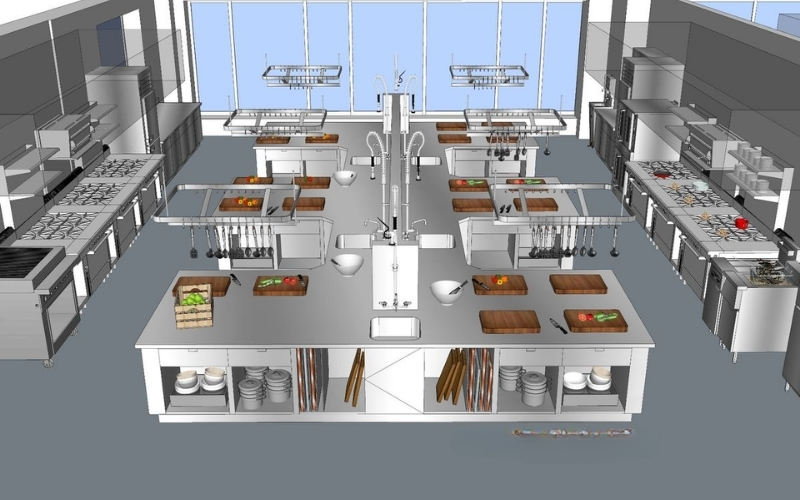Top 5 Mẫu Thiết Kế Bếp Cho Nhà Hàng, Giải Mã Thiết Kế Từ Nguyên Lý Đến Setup F&B 2 Thiết kế bếp cho nhà hàng