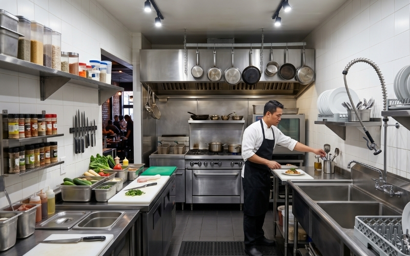 Top 5 Mẫu Thiết Kế Bếp Cho Nhà Hàng, Giải Mã Thiết Kế Từ Nguyên Lý Đến Setup F&B 8 Thiết kế bếp cho nhà hàng