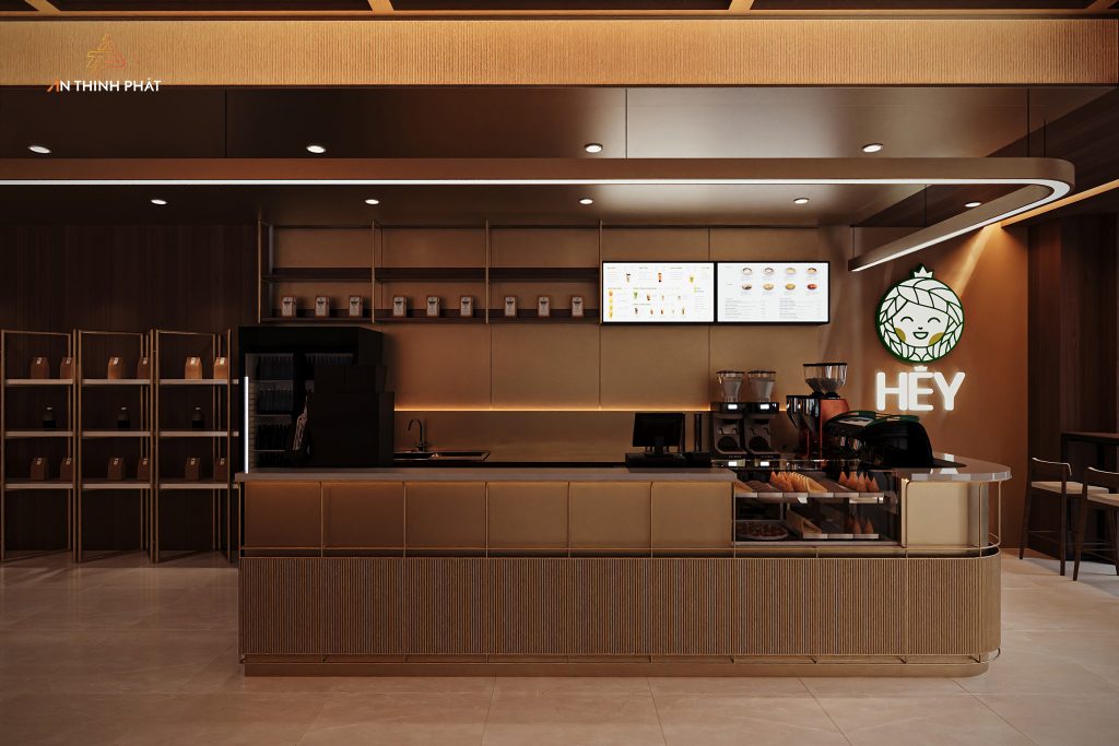 HEY TEA - 650 m² - Phong Cách Hiện Đại Tối Giản Sang Trọng 3 Thiết kế quầy bar quán Hey Tea