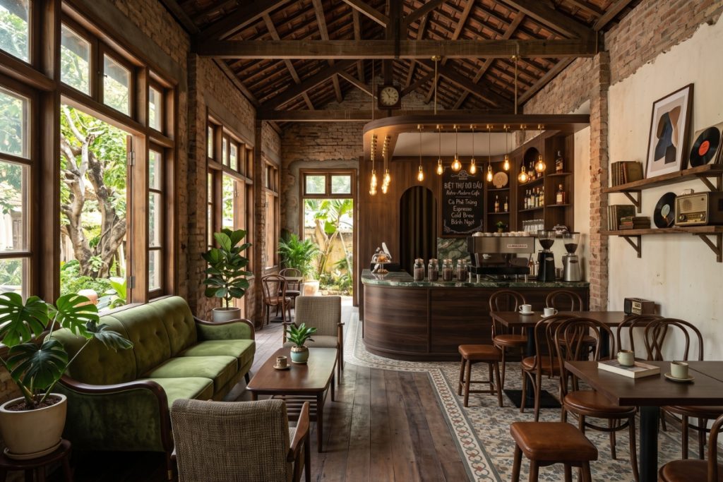 Thiết kế quán cafe từ biệt thự cũ 