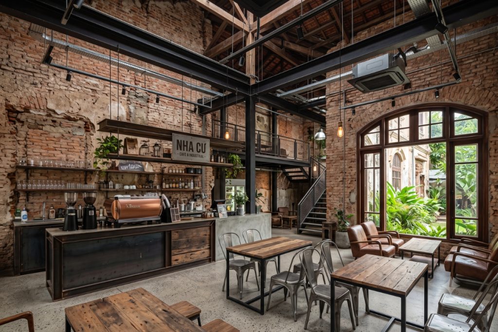 Thiết kế quán cafe từ biệt thự cũ 