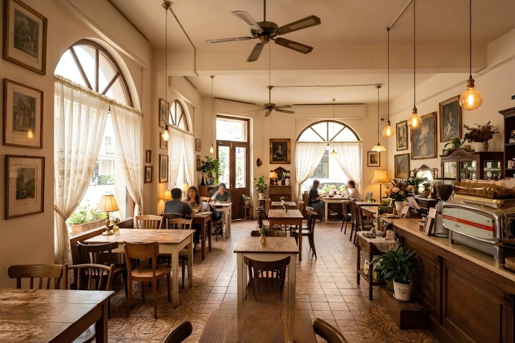 Thiết kế quán cafe từ biệt thự cũ 