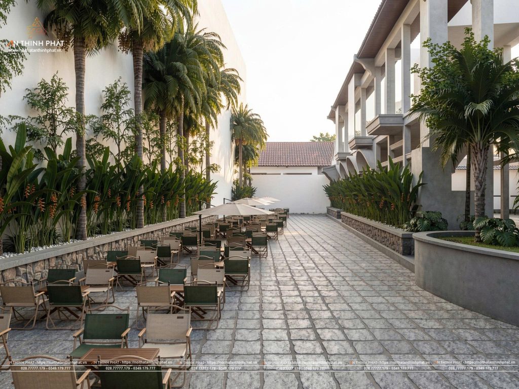 Mộc 1992 - 3500 M² - Phong Cách Địa Trung Hải 5 Không gian sân vườn của dự án quán cafe Mộc 1992