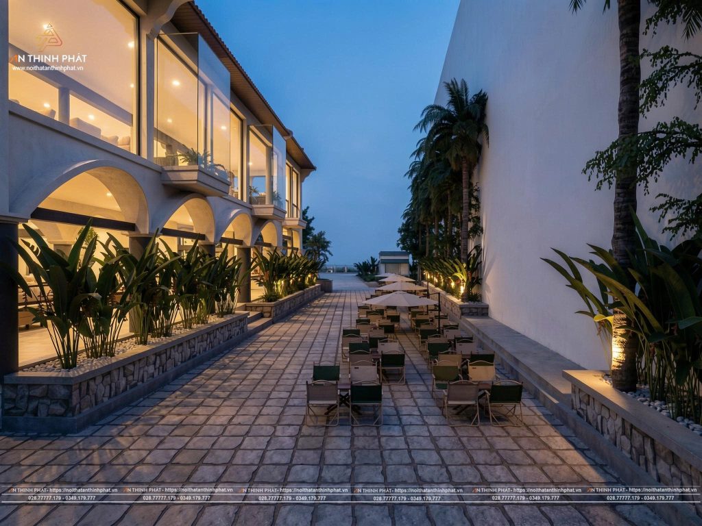 Mộc 1992 - 3500 M² - Phong Cách Địa Trung Hải 7 Không gian sân vườn của dự án quán cafe Mộc 1992